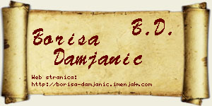 Boriša Damjanić vizit kartica